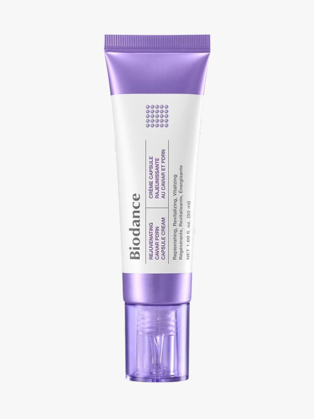 Biodance Rejuvenating Caviar PDRN Capsule Cream in branded tube component on a light gray background